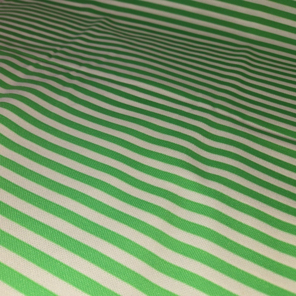 Green White Striped Stretch Fabric 58" x 68" 1.89 Yards Uncut Unused